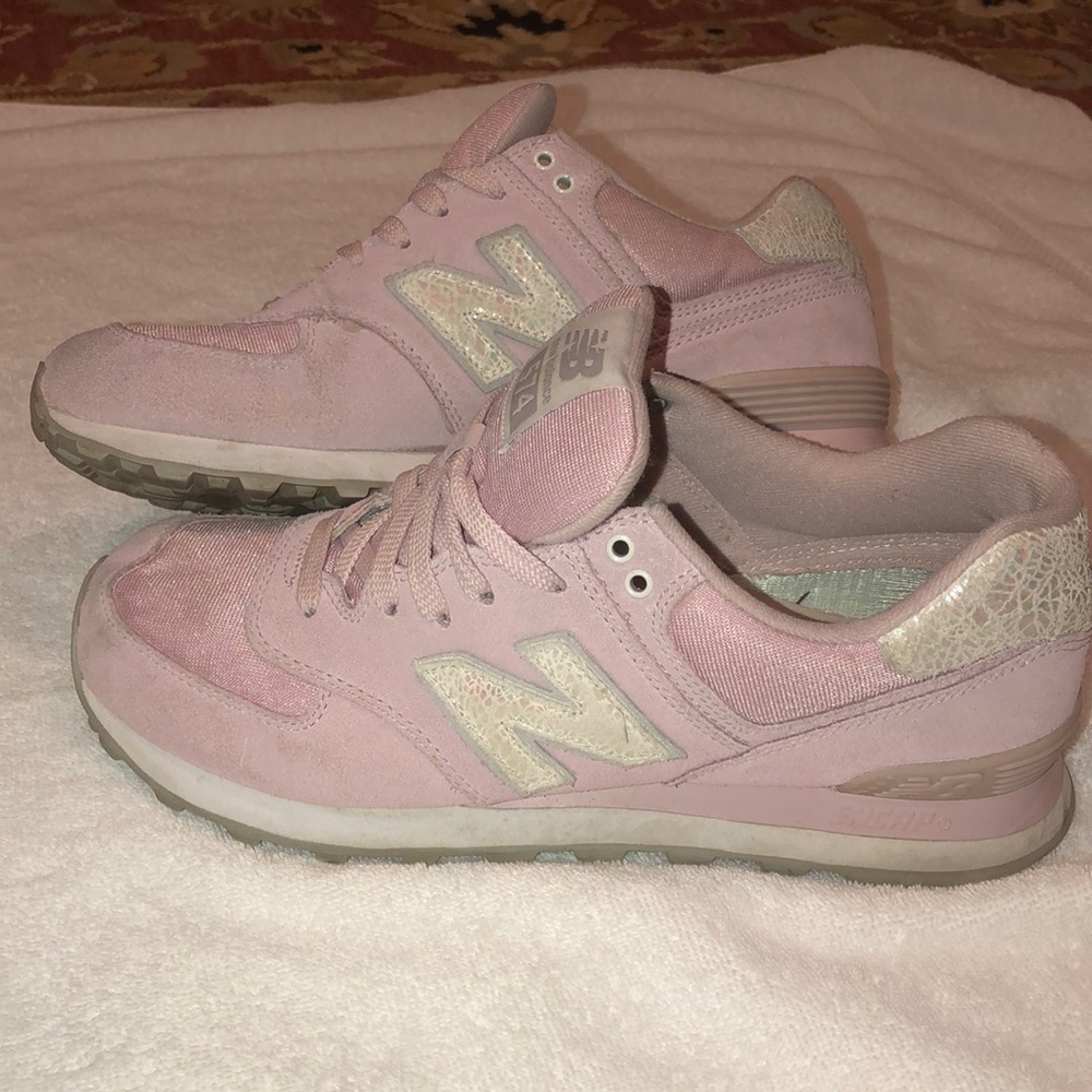 Pink HOLOGRAPHIC 574 New Balance shoes